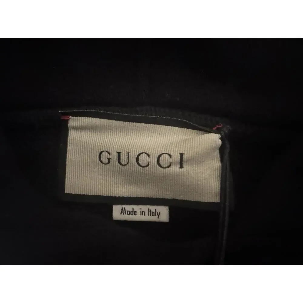 New With Tags Gucci Metallic Logo Print Pullover Black Hoodie Size L $1280.00